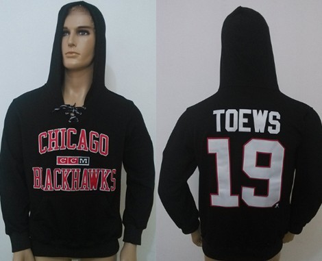 CCM Chicago Blackhawks #19 Jonathan Toews Black Hoodie CCM Chicago Blackhawks #19 Jonathan Toews Black Hoodie