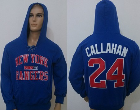 CCM New York Rangers #24 Ryan Callahan Light Blue Hoodie CCM New York Rangers #24 Ryan Callahan Light Blue Hoodie