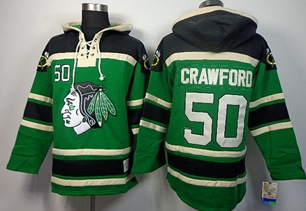 Old Time Hockey Chicago Blackhawks #50 Corey Crawford Green Hoodie Old Time Hockey Chicago Blackhawks #50 Corey Crawford Green Hoodie