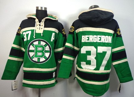 Old Time Hockey Boston Bruins #37 Patrice Bergeron Green Hoodie Old Time Hockey Boston Bruins #37 Patrice Bergeron Green Hoodie