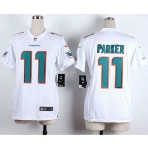 2015 Draft Nike Dolphins 11 DeVante Parker White Women Stitched NFL New Jersey