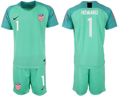 2018-19 USA 1 HOWARD Green Goalkeeper Soccer Jersey 2018-19 USA 1 HOWARD Green Goalkeeper Soccer Jersey