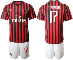 2019-20 AC Milan 17 C. ZAPATA Home Soccer Jersey 2019-20 AC Milan 17 C. ZAPATA Home Soccer Jersey