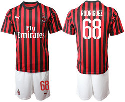 2019-20 AC Milan 68 RODRIGUEZ Home Soccer Jersey 2019-20 AC Milan 68 RODRIGUEZ Home Soccer Jersey