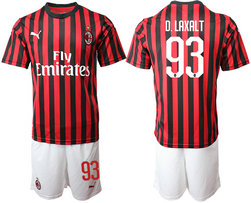 2019-20 AC Milan 93 D. LAXALT Home Soccer Jersey 2019-20 AC Milan 93 D. LAXALT Home Soccer Jersey