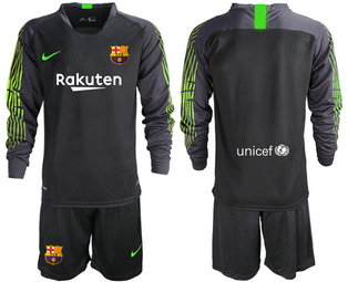 2019-20 Barcelona Black Long Sleeve Goalkeeper Soccer Jersey 2019-20 Barcelona Black Long Sleeve Goalkeeper Soccer Jersey