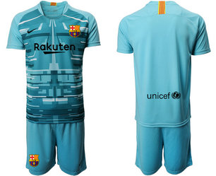 2019-20 Barcelona Lake Blue Goalkeeper Soccer Jersey 2019-20 Barcelona Lake Blue Goalkeeper Soccer Jersey