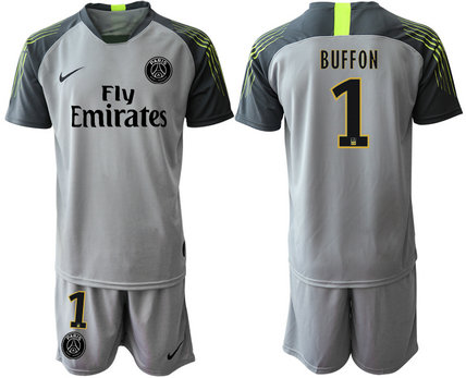 2019-20 Paris Saint-Germain 1 BUFFON Gray Goalkeeper Soccer Jersey