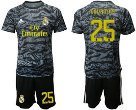 2019-20 Real Madrid 25 COURTOIS Black Goalkeeper Soccer Jersey 2019-20 Real Madrid 25 COURTOIS Black Goalkeeper Soccer Jersey