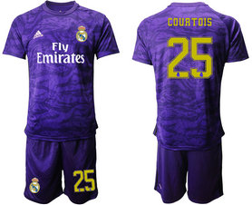 2019-20 Real Madrid 25 COURTOIS Purple Goalkeeper Soccer Jersey 2019-20 Real Madrid 25 COURTOIS Purple Goalkeeper Soccer Jersey