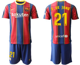 2020-21 Barcelona 21 F. DE JONG Home Soccer Jersey 2020-21 Barcelona 21 F. DE JONG Home Soccer Jersey