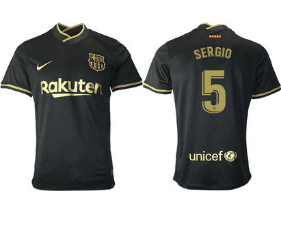 2020-21 Barcelona 5 SERGIO Away Thailand Soccer Jersey 2020-21 Barcelona 5 SERGIO Away Thailand Soccer Jersey