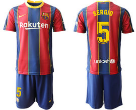 2020-21 Barcelona 5 SERGIO Home Soccer Jersey 2020-21 Barcelona 5 SERGIO Home Soccer Jersey