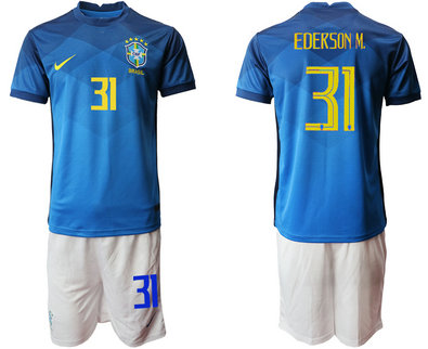 2020-21 Brazil 31 EDERSON M. Away Soccer Jersey 2020-21 Brazil 31 EDERSON M. Away Soccer Jersey