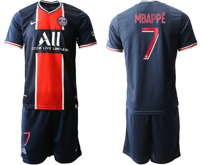 2020-21 Paris Saint-Germain 7 MBAPPE Home Soccer Jerseys 2020-21 Paris Saint-Germain 7 MBAPPE Home Soccer Jerseys