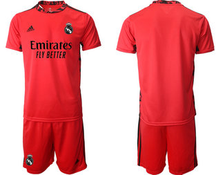 2020-21 Real Madrid Red Goalkeeper Soccer Jersey 2020-21 Real Madrid Red Goalkeeper Soccer Jersey