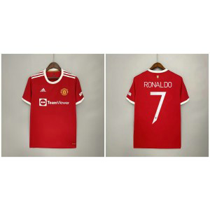 2021-22 Manchester United 7 Ronaldo Home Soccer Men Jersey