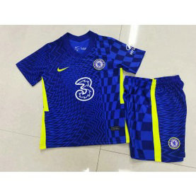2021-22 Premier League Chelsea 2021-22 Home Blue Kit for Kids