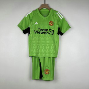 2023_24 Manchester United Green Goalkeeper Soccer Kids Jersey 2023_24 Manchester United Green Goalkeeper Soccer Kids Jersey