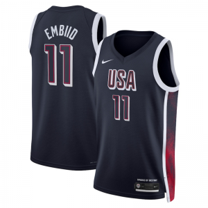 2024 Team USA 11 Embiid Blue Jersey