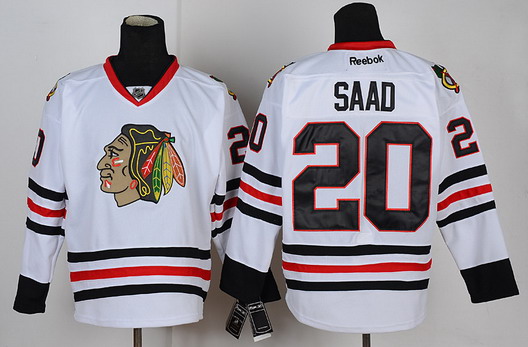 Chicago Blackhawks #20 Brandon Saad White Jersey Chicago Blackhawks #20 Brandon Saad White Jersey