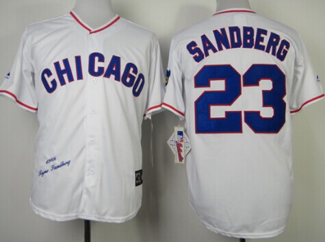 Chicago Cubs #23 Ryne Sandberg 1988 White Throwback Jersey Chicago Cubs #23 Ryne Sandberg 1988 White Throwback Jersey