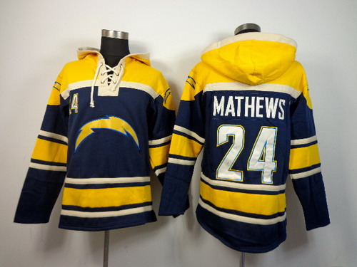 San Diego Chargers #24 Ryan Mathews 2014 Navy Blue Hoodie San Diego Chargers #24 Ryan Mathews 2014 Navy Blue Hoodie
