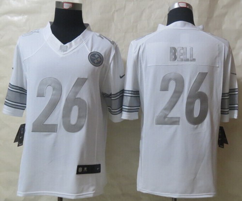 Nike Pittsburgh Steelers #26 LeVeon Bell Platinum White Limited Jersey Nike Pittsburgh Steelers #26 LeVeon Bell Platinum White Limited Jersey