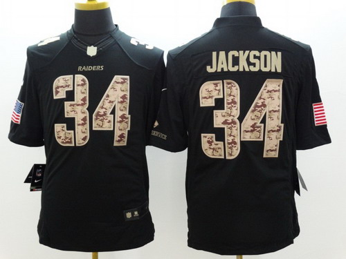 Nike Oakland Raiders #34 Bo Jackson Salute to Service Black Limited Jersey Nike Oakland Raiders #34 Bo Jackson Salute to Service Black Limited Jersey