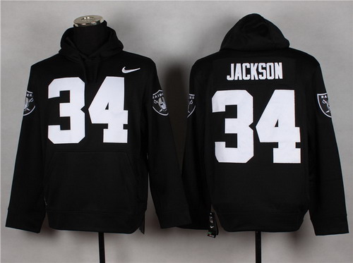 Nike Oakland Raiders #34 Bo Jackson Black Hoodie Nike Oakland Raiders #34 Bo Jackson Black Hoodie