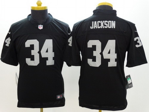 Nike Oakland Raiders #34 Bo Jackson Black Limited Kids Jersey Nike Oakland Raiders #34 Bo Jackson Black Limited Kids Jersey