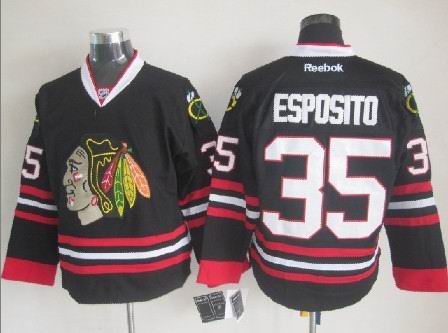 Chicago Blackhawks #35 Tony Esposito Black Jersey Chicago Blackhawks #35 Tony Esposito Black Jersey