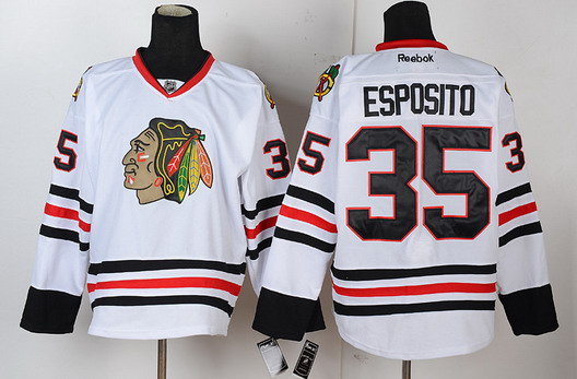 Chicago Blackhawks #35 Tony Esposito White Jersey Chicago Blackhawks #35 Tony Esposito White Jersey