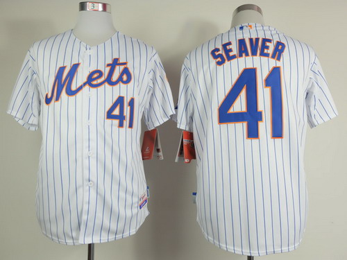 New York Mets #41 Tom Seaver White Pinstripe Cool Base Jersey New York Mets #41 Tom Seaver White Pinstripe Cool Base Jersey