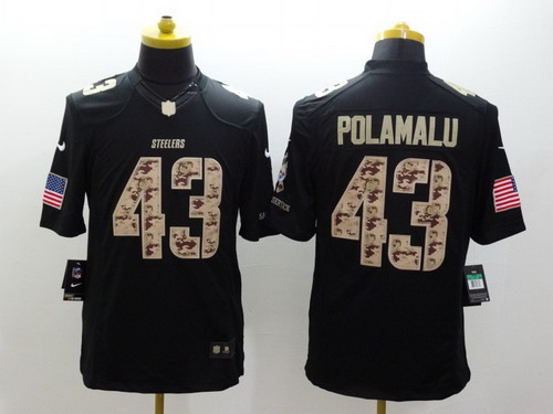 Nike Pittsburgh Steelers #43 Troy Polamalu Salute to Service Black Limited Jersey Nike Pittsburgh Steelers #43 Troy Polamalu Salute to Service Black Limited Jersey
