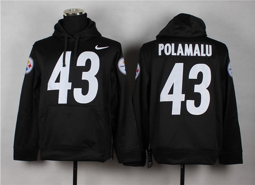 Nike Pittsburgh Steelers #43 Troy Polamalu Black Hoodie Nike Pittsburgh Steelers #43 Troy Polamalu Black Hoodie