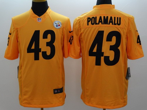 Nike Pittsburgh Steelers #43 Troy Polamalu Yellow Limited Jersey Nike Pittsburgh Steelers #43 Troy Polamalu Yellow Limited Jersey