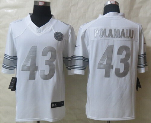 Nike Pittsburgh Steelers #43 Troy Polamalu Platinum White Limited Jersey Nike Pittsburgh Steelers #43 Troy Polamalu Platinum White Limited Jersey