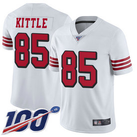 49ers #85 George Kittle White Rush Men's Stitched Football Limited 49ers #85 George Kittle White Rush Men's Stitched Football Limited
