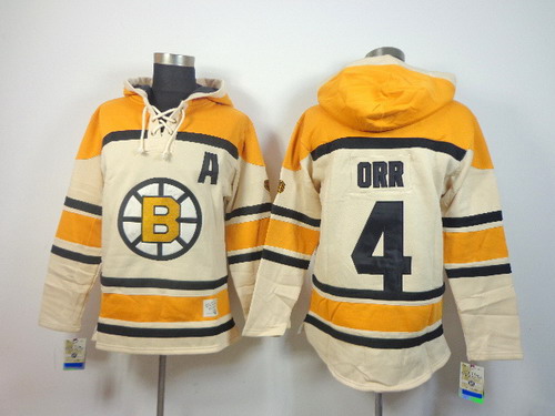 Old Time Hockey Boston Bruins #4 Bobby Orr Cream Hoodie Old Time Hockey Boston Bruins #4 Bobby Orr Cream Hoodie