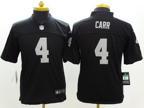 Nike Oakland Raiders #4 Derek Carr Black Limited Kids Jersey Nike Oakland Raiders #4 Derek Carr Black Limited Kids Jersey