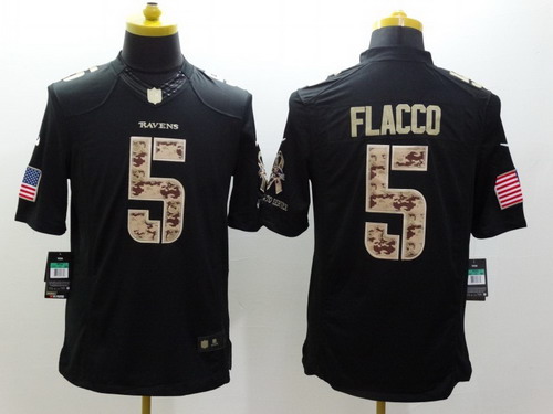 Nike Baltimore Ravens #5 Joe Flacco Salute to Service Black Limited Jersey Nike Baltimore Ravens #5 Joe Flacco Salute to Service Black Limited Jersey