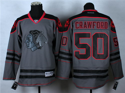 Chicago Blackhawks #50 Corey Crawford Charcoal Gray Jersey Chicago Blackhawks #50 Corey Crawford Charcoal Gray Jersey