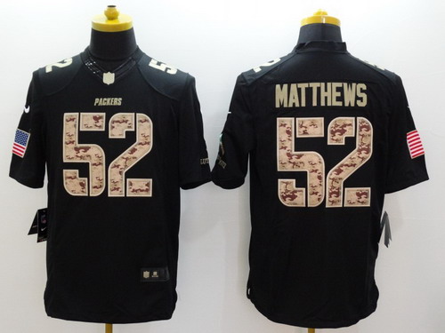 Nike Green Bay Packers #52 Clay Matthews Salute to Service Black Limited Jersey Nike Green Bay Packers #52 Clay Matthews Salute to Service Black Limited Jersey