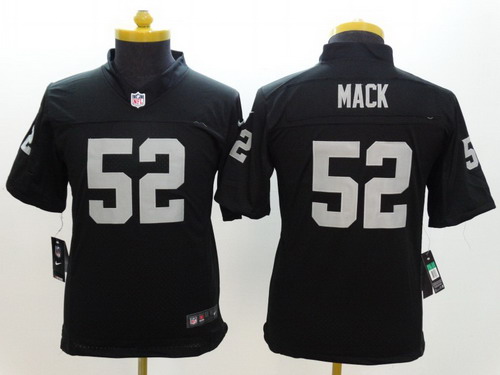 Nike Oakland Raiders #52 Khalil Mack Black Limited Kids Jersey Nike Oakland Raiders #52 Khalil Mack Black Limited Kids Jersey