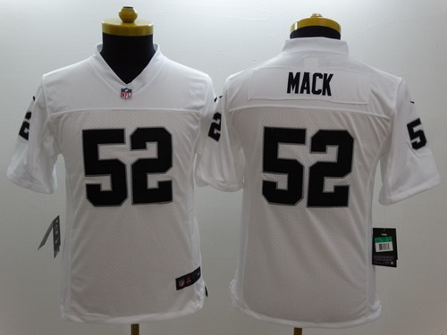 Nike Oakland Raiders #52 Khalil Mack White Limited Kids Jersey Nike Oakland Raiders #52 Khalil Mack White Limited Kids Jersey