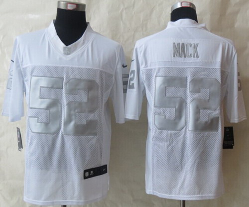 Nike Oakland Raiders #52 Khalil Mack Platinum White Limited Jersey Nike Oakland Raiders #52 Khalil Mack Platinum White Limited Jersey