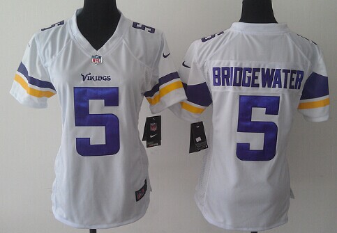 Nike Minnesota Vikings #5 Teddy Bridgewater 2013 White Limited Womens Jersey Nike Minnesota Vikings #5 Teddy Bridgewater 2013 White Limited Womens Jersey