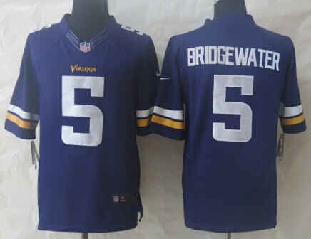 Nike Minnesota Vikings #5 Teddy Bridgewater 2013 Purple Limited Jersey Nike Minnesota Vikings #5 Teddy Bridgewater 2013 Purple Limited Jersey