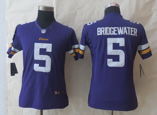 Nike Minnesota Vikings #5 Teddy Bridgewater 2013 Purple Limited Womens Jersey Nike Minnesota Vikings #5 Teddy Bridgewater 2013 Purple Limited Womens Jersey